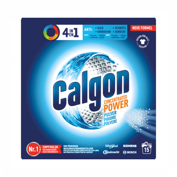 Calgon 4in1 Power Pulver, Anti Kalk, Schmutz, Korrosion und Gerueche, 375g